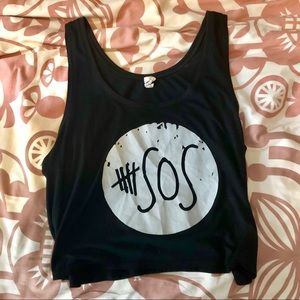 Cropped Black 5SOS Tank